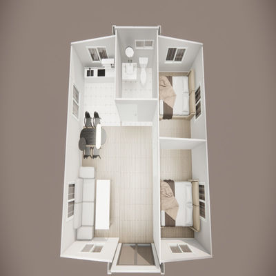 20ft Expandable Foldable Container House for Hotels and Villas in 5990*2990*2740mm Size