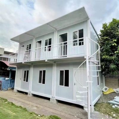 Portable 2 Story Modern House Bed 2 Room 20ft Prefab Container Houses for Office Building