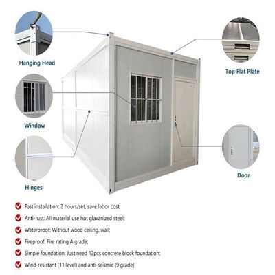 Detachable Container Galvanized Steel Frame Prefab Casa for Mobile Housing or Office