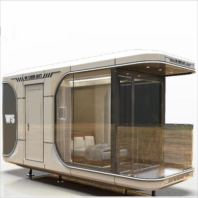 Tempered Glass Movable Prefabricated Tiny Space Capsule House for Customized Color
