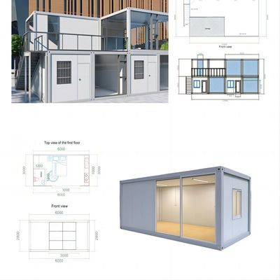 Office Luxuriant 20ft Luxury Duplex 3 Bedroom Steel Structures Prefabricated Homes Container House