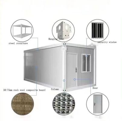 Steel Sandwich Panel Mobile Living Container House 20ft 40ft 2 Bedroom Custom Structure