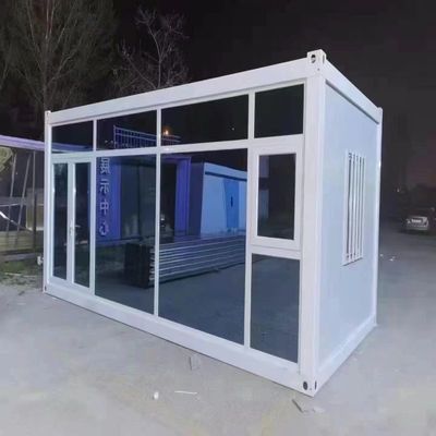 20ft Contemporary Modular Glass Steel Frame Foldable Flat Pack Prefab Container House for Hotels