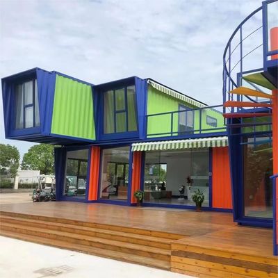 Courtyard Prefab Detachable Coffee Shop Restaurant Luxury Bar Led Flat Pack Container House
