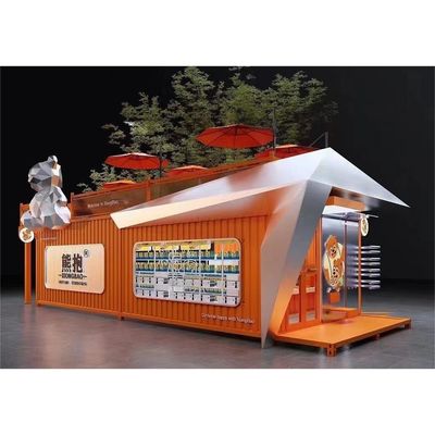 Courtyard Prefab Detachable Coffee Shop Restaurant Luxury Bar Led Flat Pack Container House
