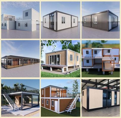 20ft 40ft Prefab Home Office Extendable Steel Modular Container Homes with Box Column