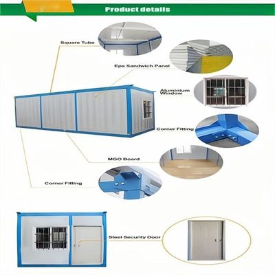 Steel Structure 20ft Custom Size Mobile Cabins Flat Pack Container Modular House Shop