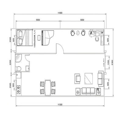 Small Modular Mobile Resort Hotel Homes Modern Steel Fabricated House with 2 Bedrooms