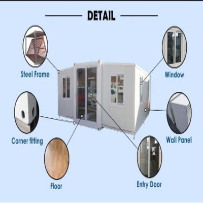 Prefab House Villa for Holiday Steel Sandwich Panel 2 Bedrooms Expandable Container House