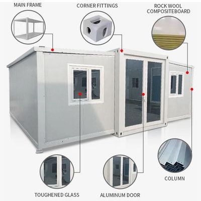 2 Bedroom Luxury Prefabricated Homes Expandable Container House with Full Bathroom Design