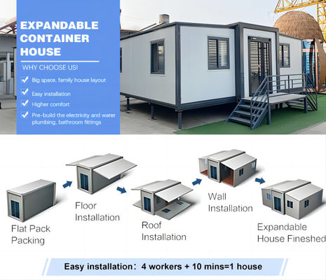 Villa Living Standard Luxury Modular 2 Bedroom Expandable Container House with Bathroom