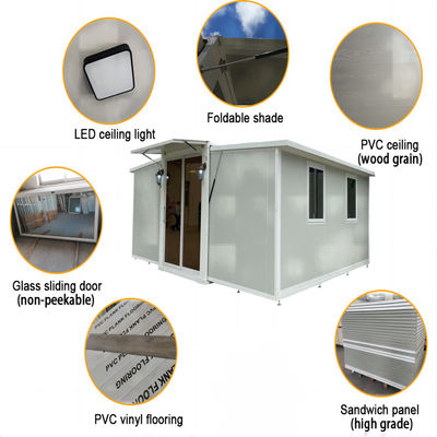 Mobile Living Container House with 2 Bedrooms and 1 Bathroom in Prefab Folding Design