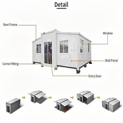 Online Technical Support Prefabricated Expandable Container House with Two Bedrooms