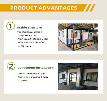Modern Prefab Villa 20Ft 40Ft Insulated Expandable Container House with 2-3 Bedrooms